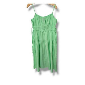 Universal thread women's green Sleeveless adjustable waist tiered dress small